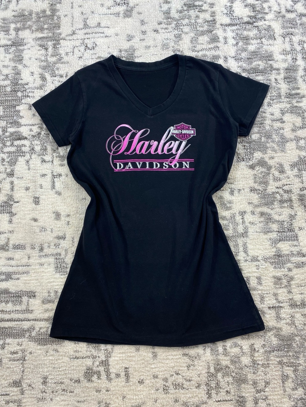 Y2k/Biker Harley Davidson V-Neck Tee